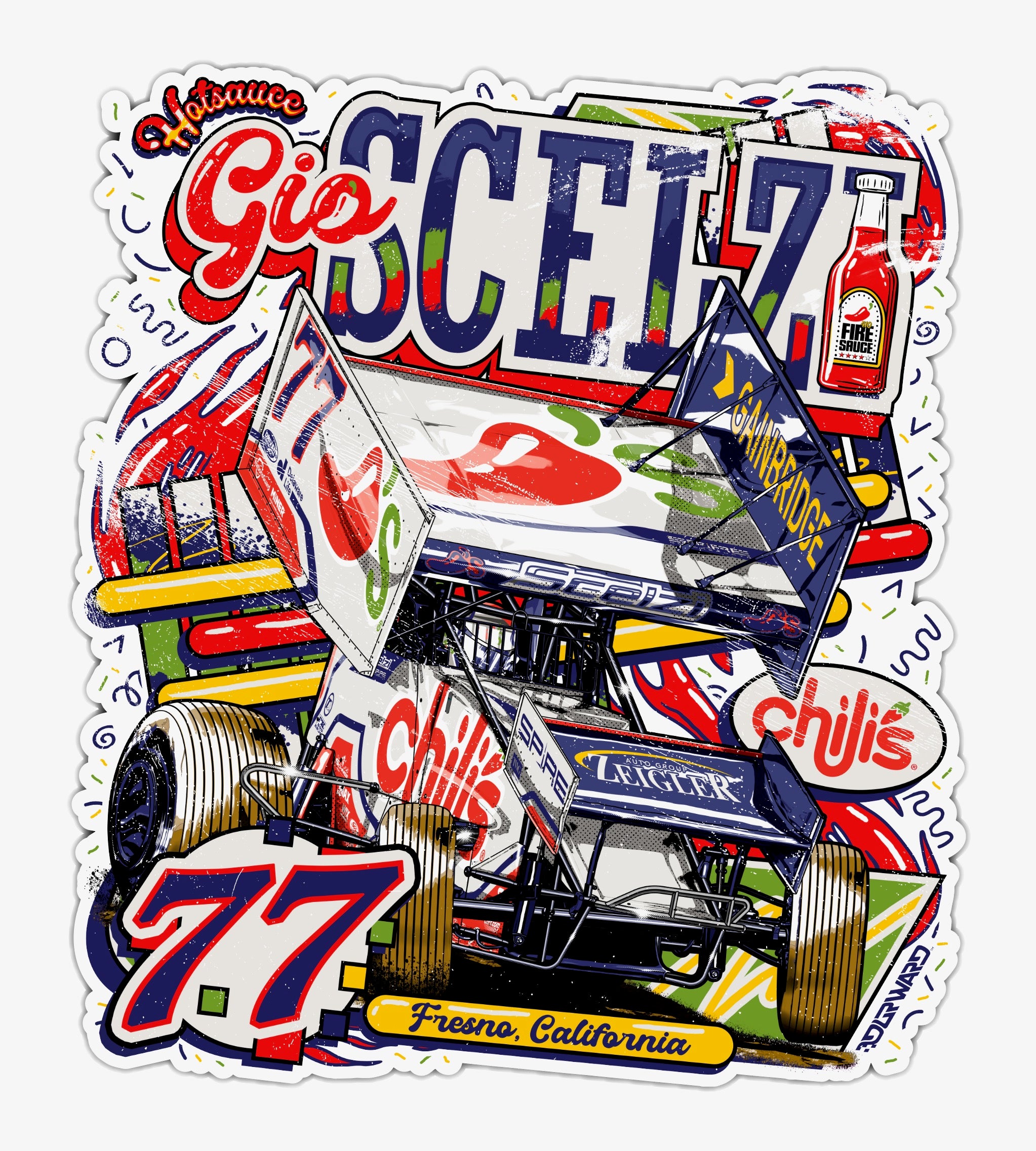 77 Vintage Car Decal