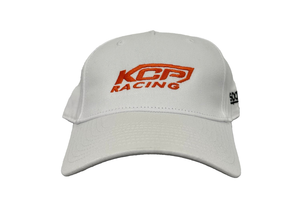 White KCP Racing Hat - Strap Adjustable